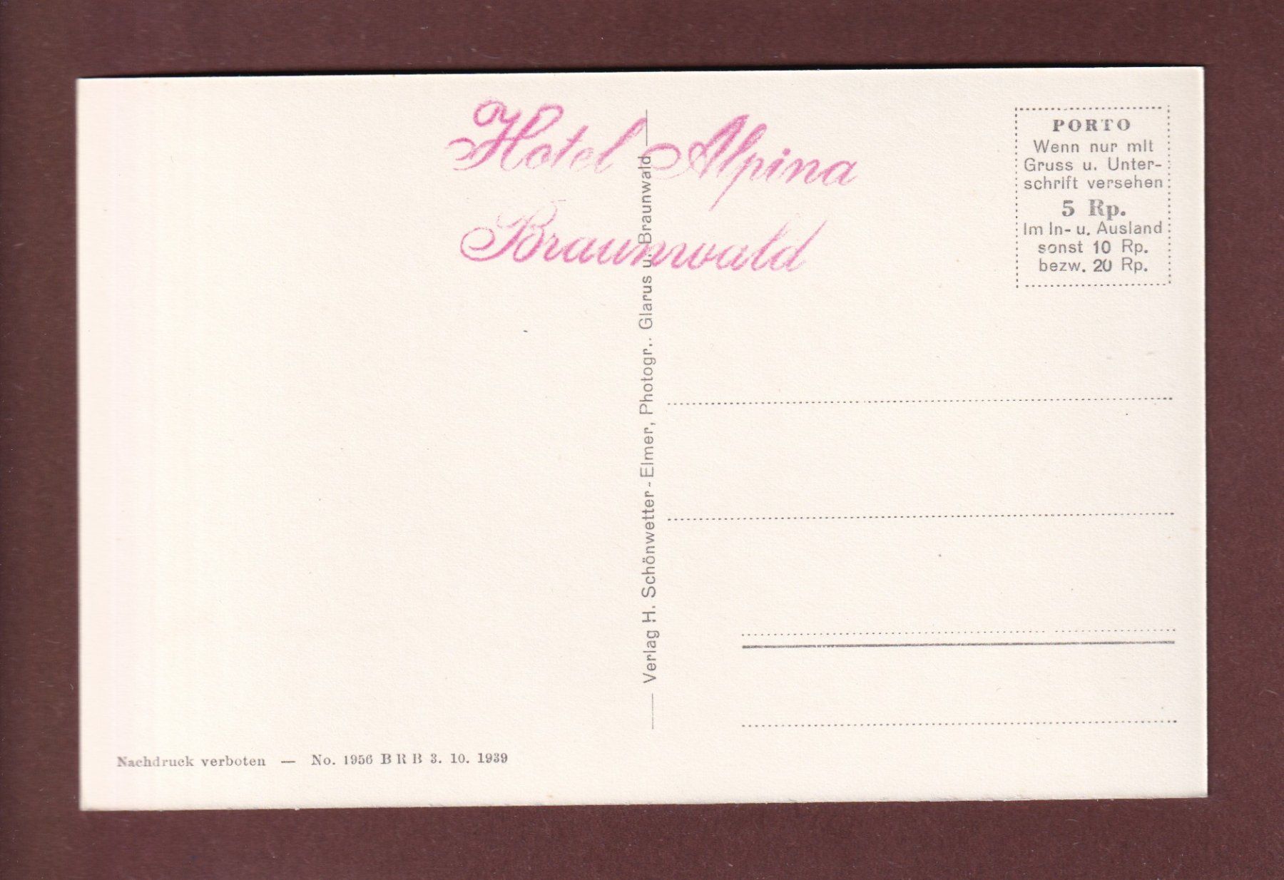 Cartes postales: BRÄCHALPSEELI - Hausstock – D'occasion à Pully par nicecards-shop 1