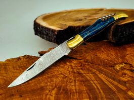 Laguiole Damast Messer Klappmesser echtes Damastmesser