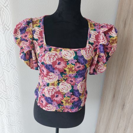 Shirt mit Puffärmeln mit Blumenmuster