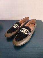 Aigner olive green Leather Loafers EU 38