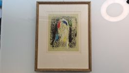 Marc CHAGALL Les amoureux en gris/ Litho Jacques lassaigne