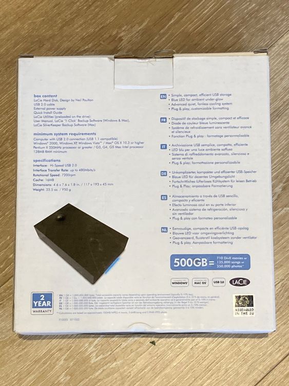 Lacie Dischi rigidi: LaCie Externe Festplatte - Design by Poulton- 1 TB - USB 2.0 – Nuovo e nell'imballaggio originale da Herisau venduto da binguti 2