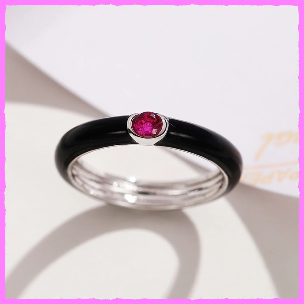 Anelli: Bezaubernder Emaille Ring mit Zirkonia – Nuovo e nell'imballaggio originale da Oberglatt ZH venduto da Diamond-Girl 1