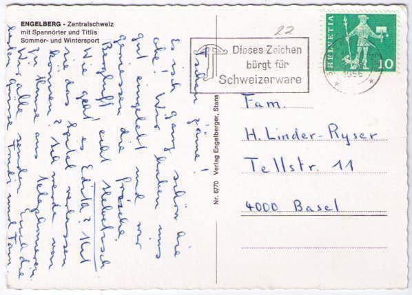 Cartoline postali: Engelberg – Usato da Binningen venduto da Mountainrider 1