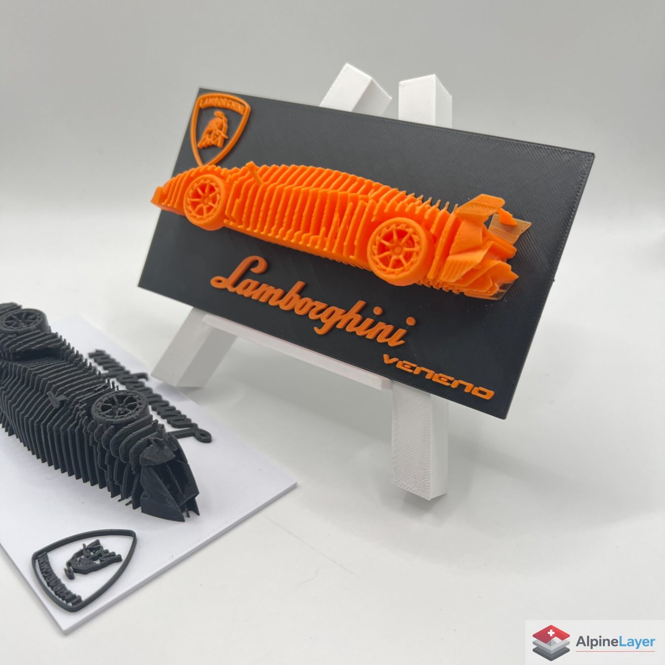 Figuren: Lamborghini Veneno Layered 3D Printed Sculpture Orange – Neu (gemäss Beschreibung) aus Losone von AlpineLayer 1