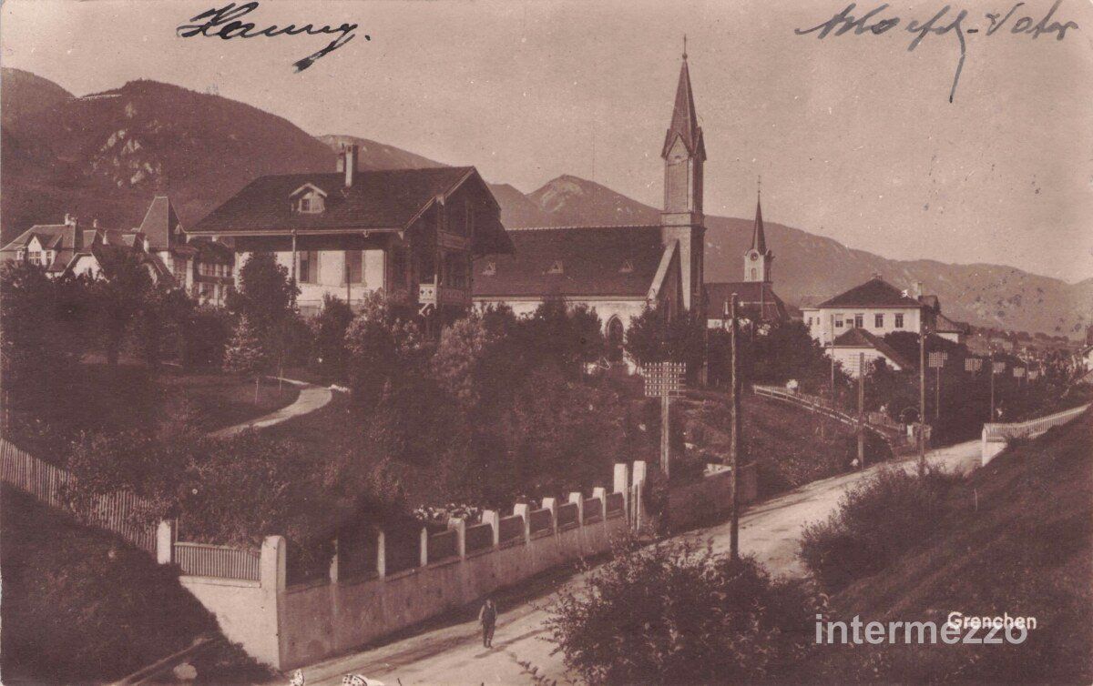 Cartoline postali: Grenchen SO // 1928 Strasse Kirche – Usato da Basel venduto da intermezzo12