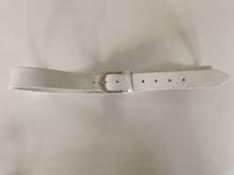 Ceinture en cuir blanc 100cm