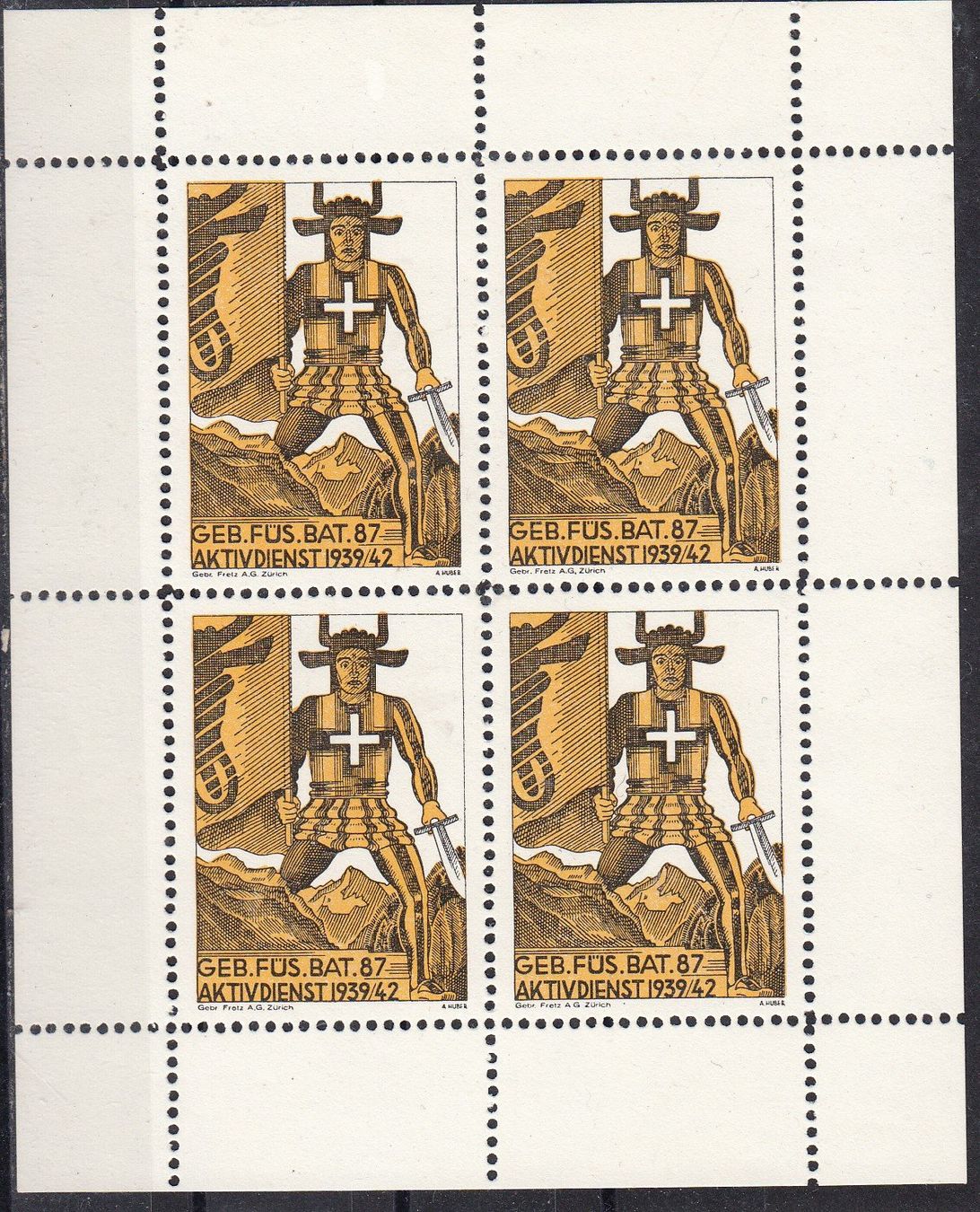 Alle Briefmarken: Infanterie 477/3** Geb.Füs.bat.87 Kat.50.- – Gebraucht aus Herrliberg von Lfrifda