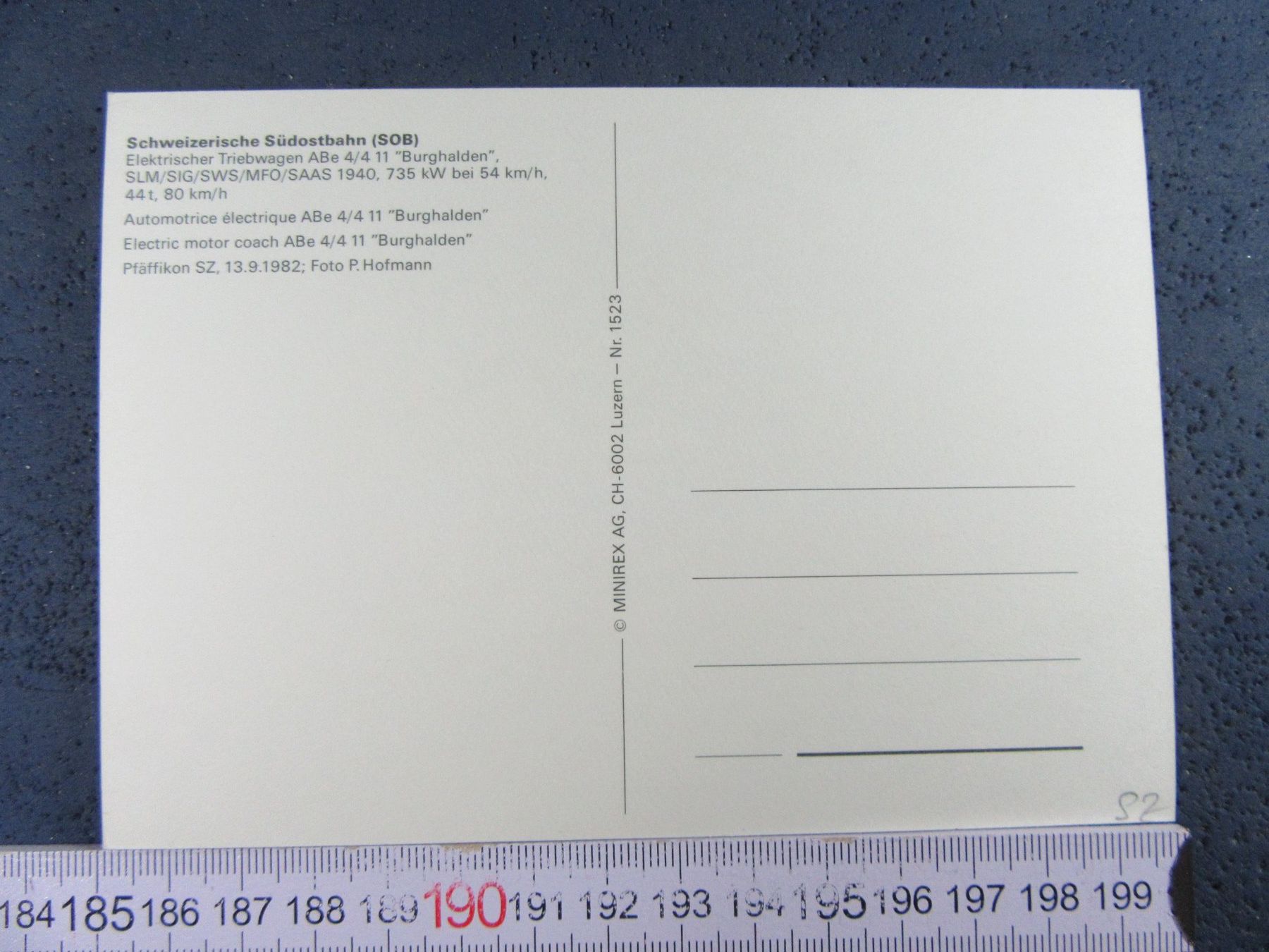 Cartoline postali: SOB ABe4/4 11 BURGHALDEN PFÄFFIKON SZ AK – Usato da Ettingen venduto da Hausi4711 1