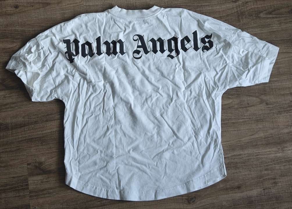 Palm Angels T-shirt: Palm Angels White Classic Logo Oversized Tee - Size XS – Usato da Steffisburg venduto da val_52y6