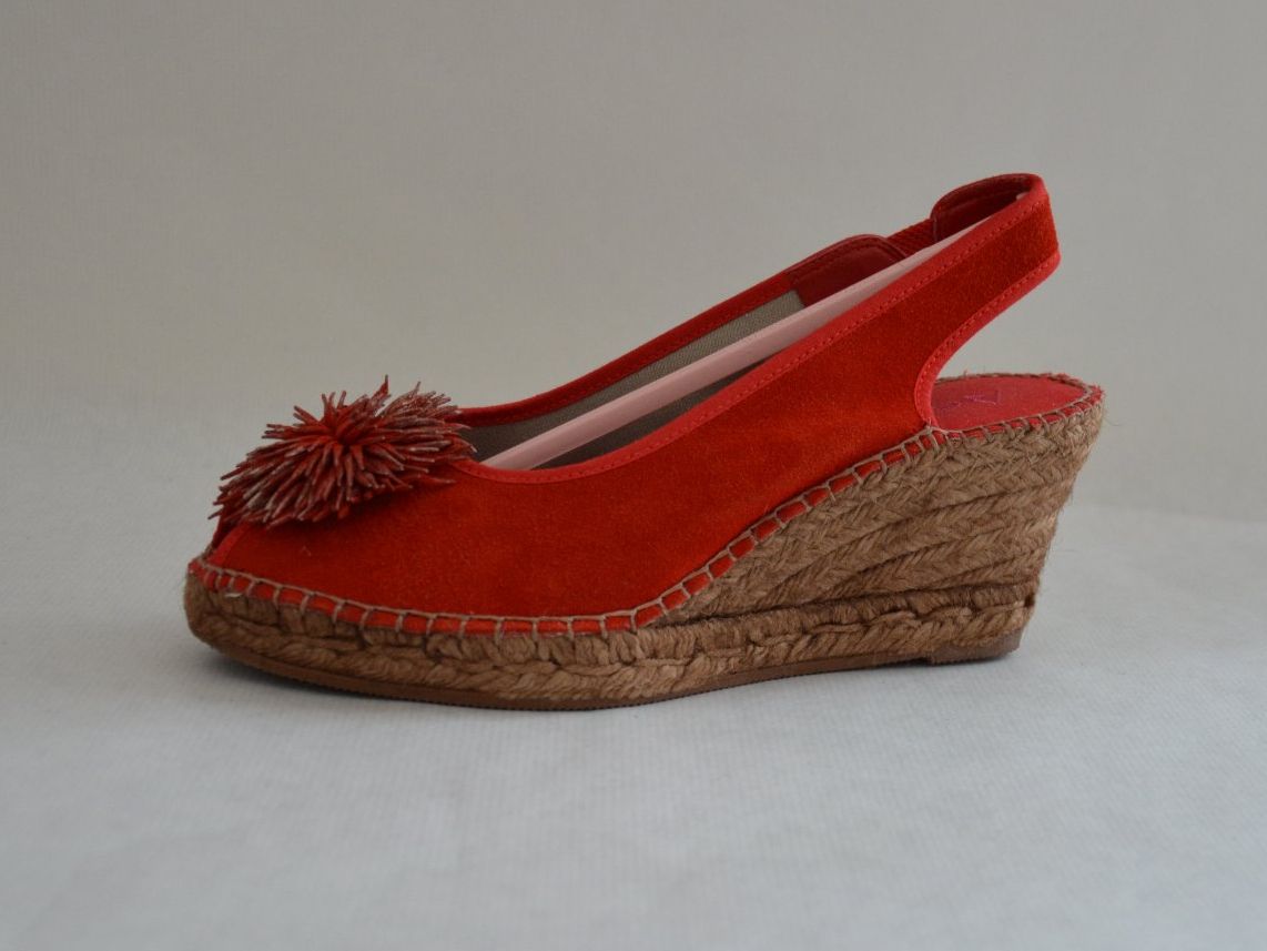 Scarpe da donna: Rote Keilsandalen Gr. 37, Sommerschuhe Espadrilles – Usato da Bern venduto da SecondWave 6