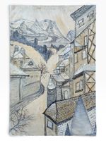 BOLL paysage suisse à l'huile sur toile signée