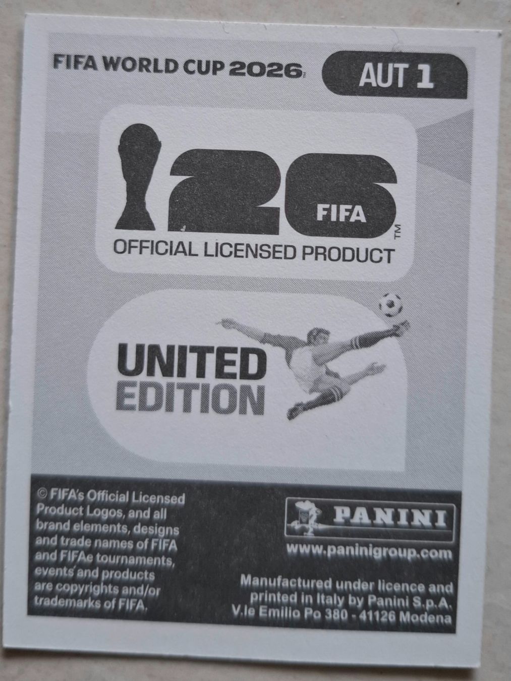 Panini Cartes à collectionner: WM 2026 Paninibild Nr. AUT1 – Neuf (Voir description) à Rotkreuz par keerthdi 1