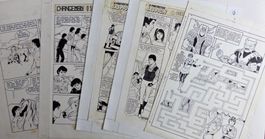 JASPION CHANGEMAN LOT 5 TOEI MANGA COMIC ORIGINAL ART