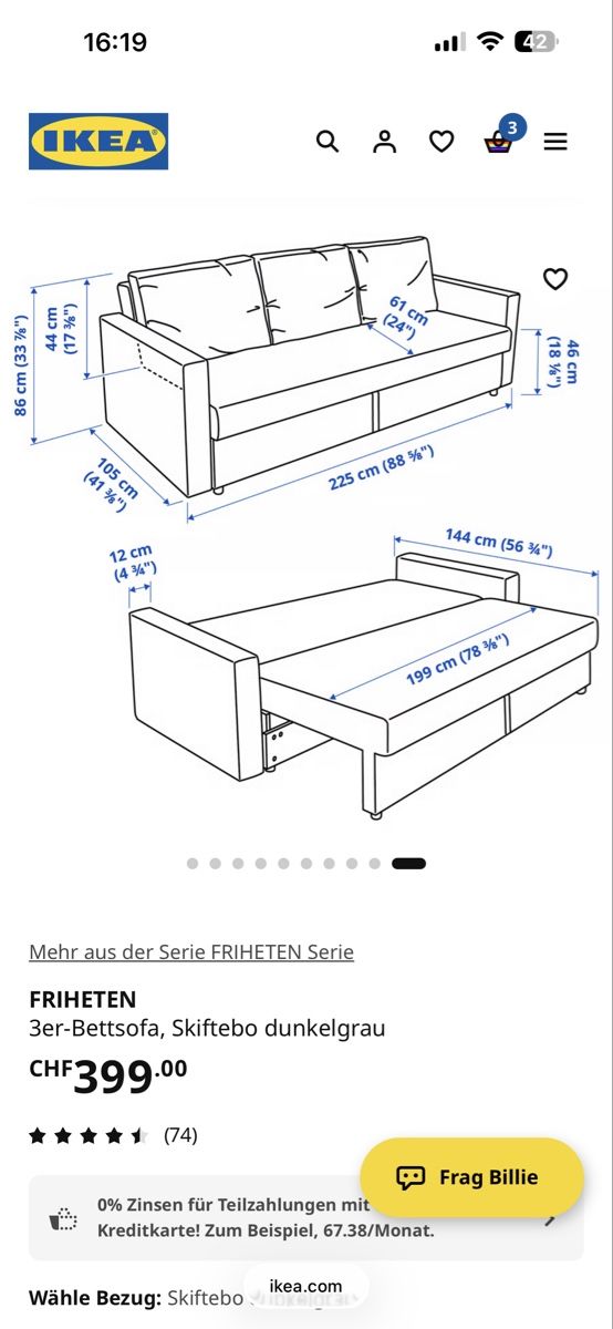 Sofas: Ikea Friheten Sofa mit Schlaffunktion – D'occasion à Wetzikon ZH par crawn 4