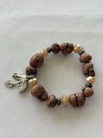 Armband Steinperlen und Blatt 