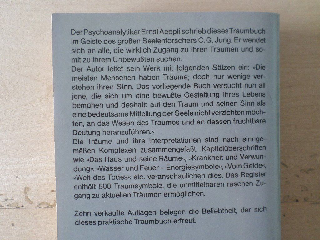 Libri: Der Traum und seine Deutung / Ernst Aeppli – Usato da Liestal venduto da man_7bt6 1