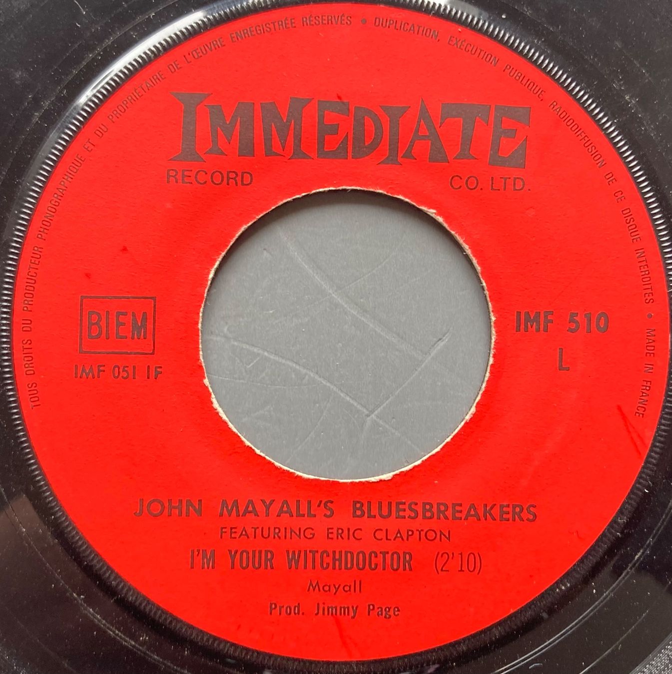 Dischi in vinile: JOHN MAYALL'S BLUESBREAKERS FEATURING ERIC CLAPTON - I'M YOU – Usato da Poliez-Pittet venduto da Newtown-Records 2