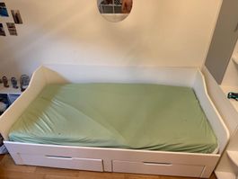 Tagesbett mit Bettkasten Weiss 90x200cm guter Zustand