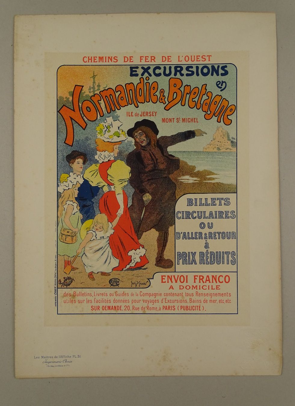 Grafiken & Lithographien: GEORGE MEUNIER ORIGINAL-LITHOGRAPHIE, um 1900. – Gebraucht aus Grüningen von Kartensammler 1