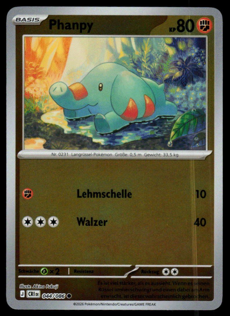 Pokémon Carte collezionabili: Pokemon Phanpy 044/086 – Usato da Herisau venduto da Pokemon2025