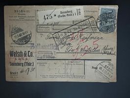 Berlin Paketkarte 1922 D.Reich rar  Basel -Töss (V845)