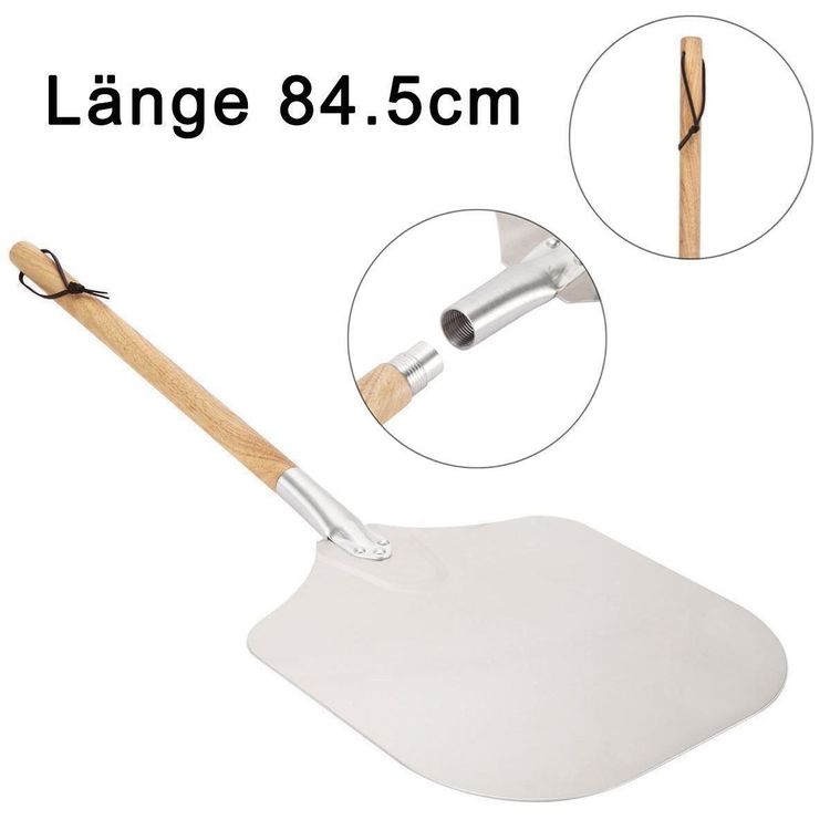 Pizzaschieber Mit Antihaft-Beschichtung - 12 Zoll Bambus Pizzaschaufel Mit Messer