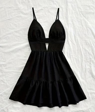 Sommerliches, schwarzes Minikleid, Grösse S