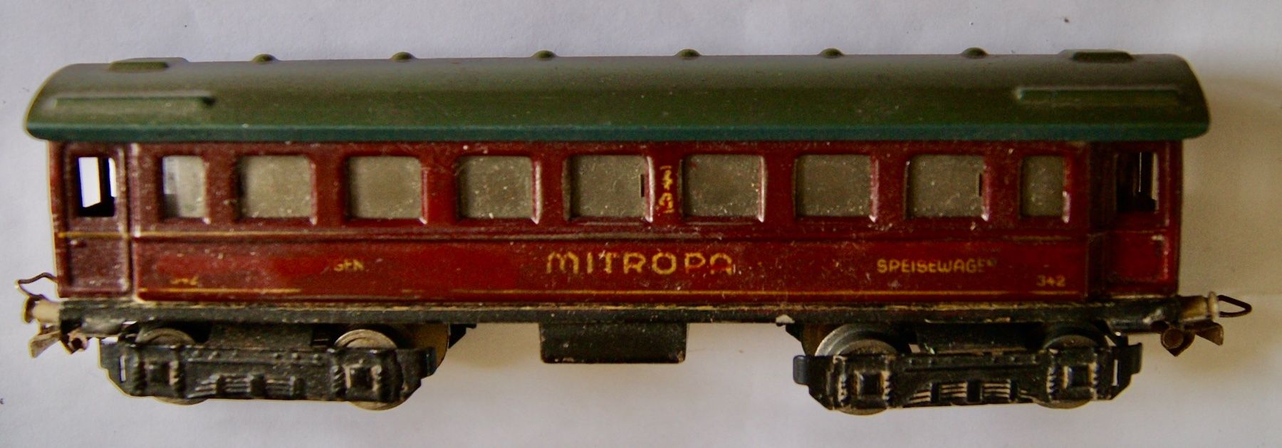 Märklin Modellini di ferrovie: Wagon restaurant Mitropa, Marklin 342 de 1935 – Usato da Morrens VD venduto da alain50 2