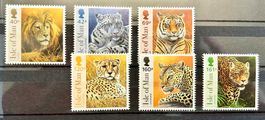 Isle of Man-Briefmarkenserie "Raubkatzen" 6er Set postfrisch