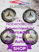 Mercedes 75 mm Nabendeckel Radnaben Nabenkappen schwarz Neu