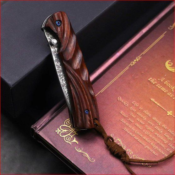 Coltelli tascabile: Taschenmesser handgefertigt mit Lederetui – Nuovo e nell'imballaggio originale da Burgdorf venduto da XJ6 5