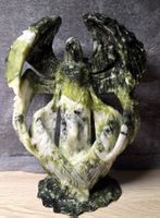 👼 Großer Seraphim-Engel aus Serpentin-Jade – Handgeschnitzt