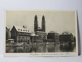 Zürich , Grossmünster und Haus z. Rüden 1928
