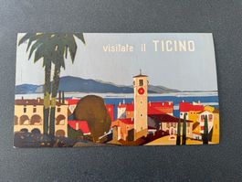 Stupendo Manifesto vintage Visitate il Ticino Tessin