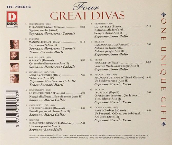 CD: Four Great Divas - One unique gift – Usato da Grüningen venduto da azulamarillo 1
