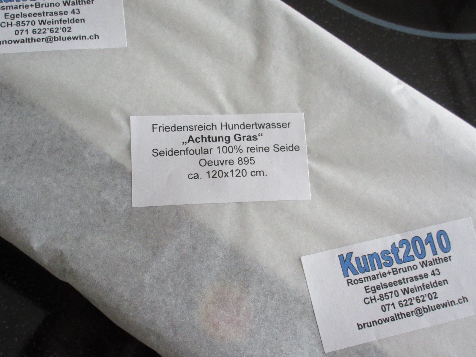 Foulard & Sciarpe: Hundertwasser  Seiden-Foulard – Nuovo (secondo la descrizione) da Weinfelden venduto da Kunst2010 6