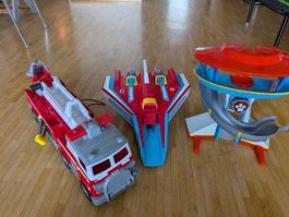 Paw Patrol Spielset Zentrale Flugzeug Feuerwehrauto