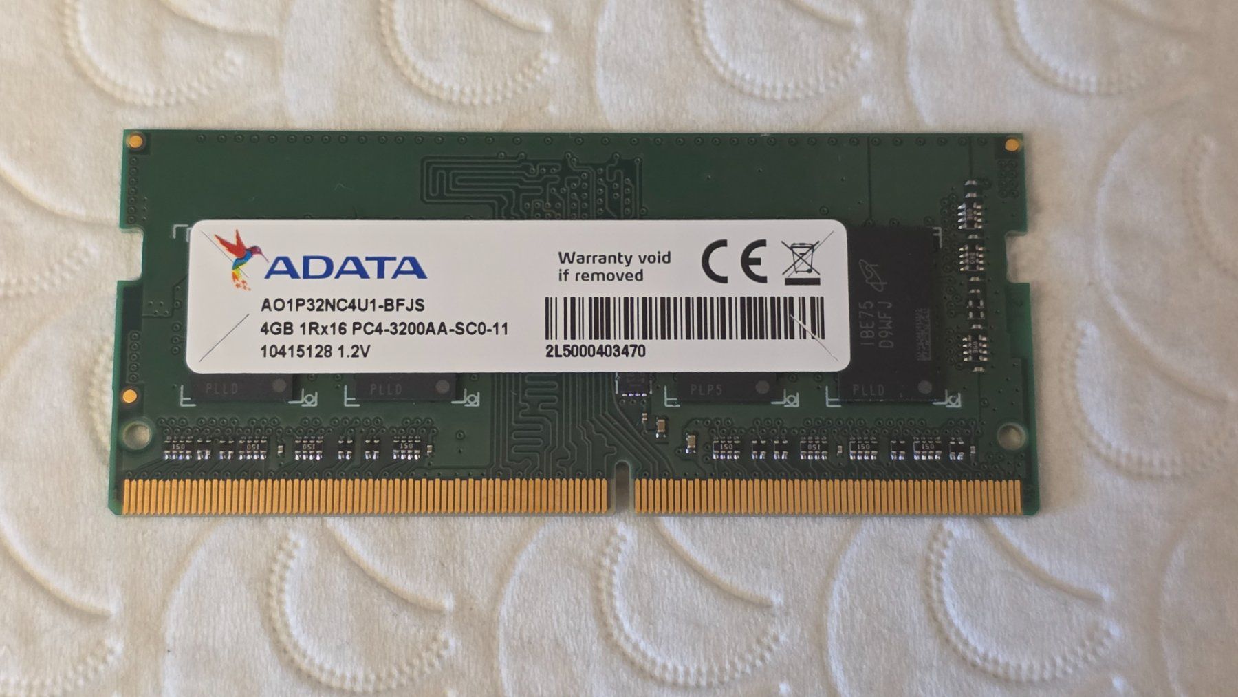PC: ADATA 4GB DDR4 3200MHz – Difettoso da Basel venduto da Domiburk