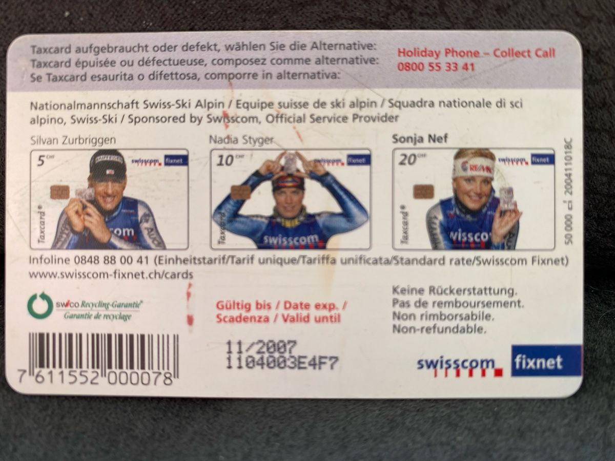 Schede telefoniche: Taxcard GM5 – Usato da Lausanne venduto da babacard10 1
