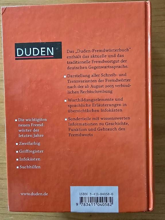 Libri: Duden - Das Fremdwörterbuch – Usato da herisau venduto da bot_l5ms 1