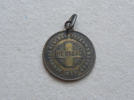 Medaille Schweizer CH Feuerwehr Fest Herisau Appenzell 1869