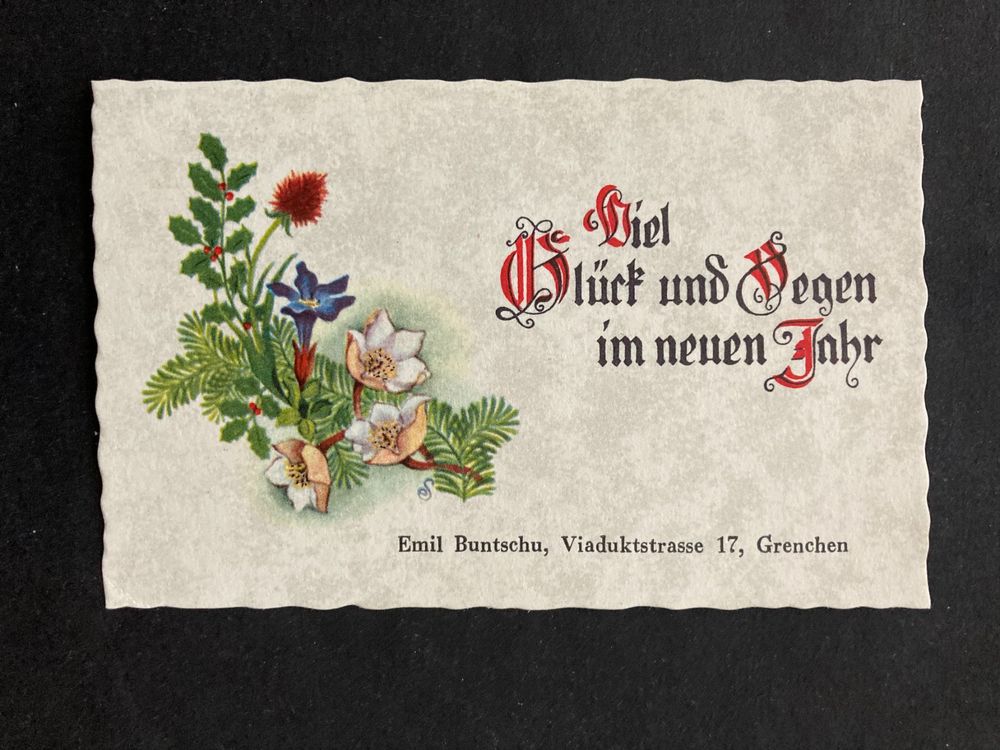 Schweiz 1952 Neujahrsgruss Briefli 5 Rp PJ mit Inhalt 31.XII 2