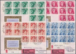1959-70, 68 "Paul Meier" FDC's +mit einmaligen Frankaturen !