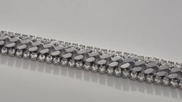 Bracciale catena con strass argento