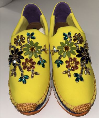 Scarpe Dolce & Gabbana donna gialle con decorazioni taglia 3