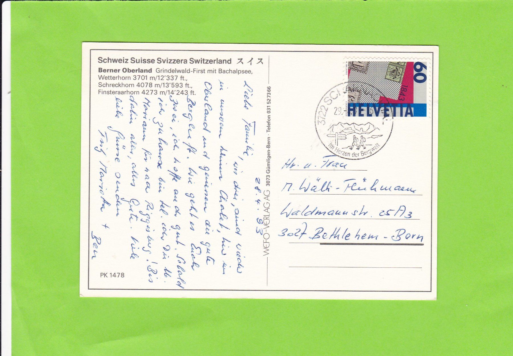 Cartes postales: Grindelwald-First mit Bachalpsee – D'occasion à St. Peterzell par neckertal 1