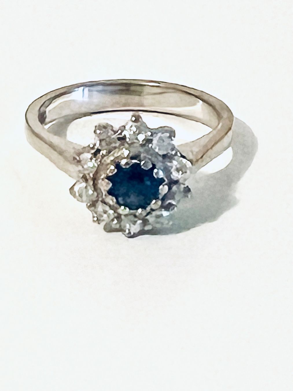 Bagues: Sapphire & Natural Diamond Ring - Platinum – D'occasion à Rüschlikon par topswissvintage 5