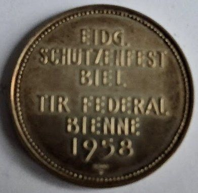 Tutti le monete: Gedenkmünze Eidg. Schützenfest Biel 1958 – Nuovo (secondo la descrizione) da Glattbrugg venduto da coronado03 1