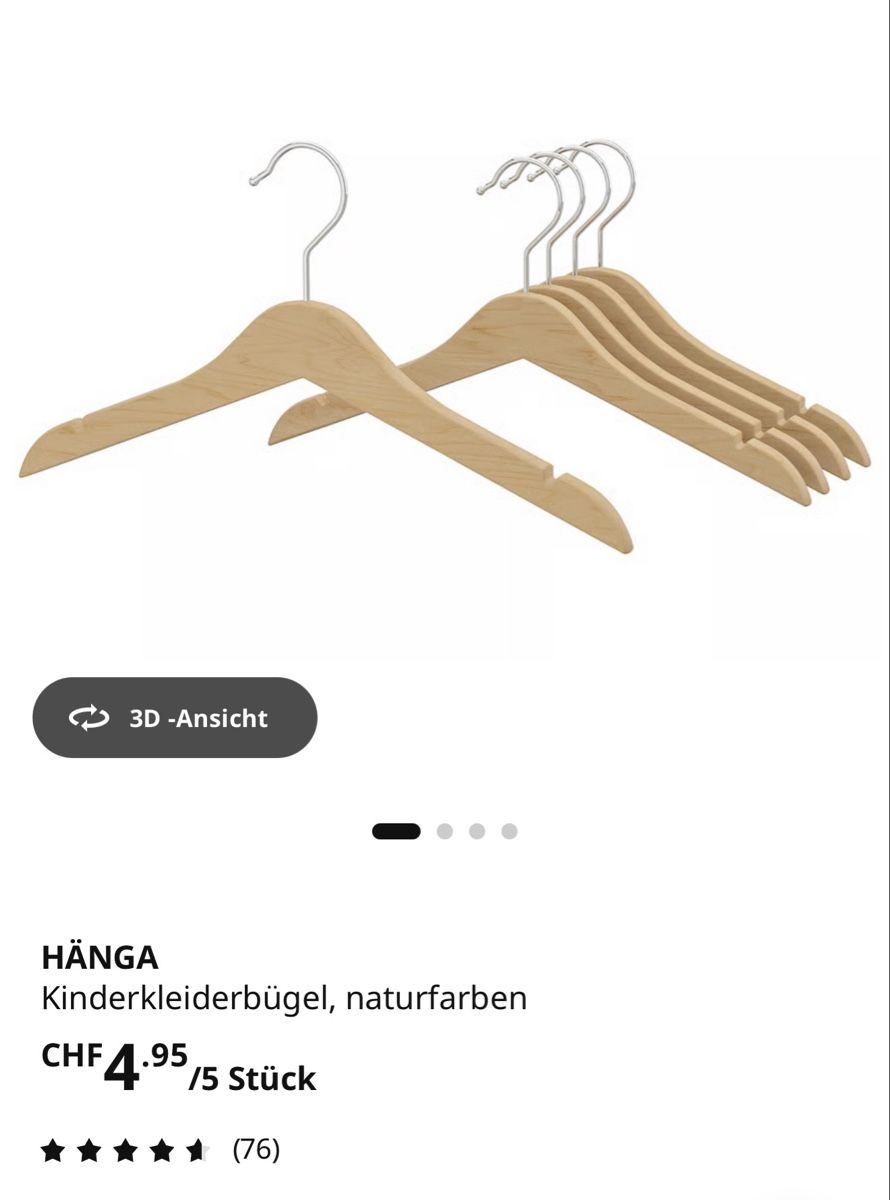 Ikea Appendiabiti: Ikea Kinderkleiderbügel Holz – Usato da Binningen venduto da pinturicchio_zh 2
